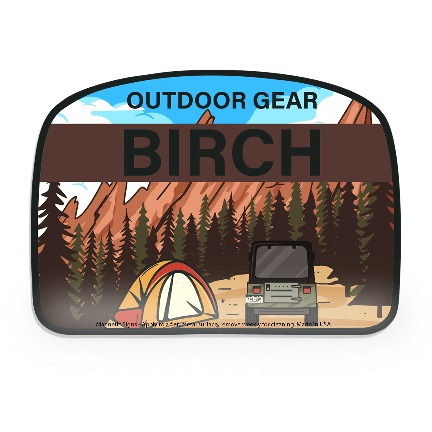 11-24 Sq. Inch Outdoor Custom 30 Mil Magnet                           